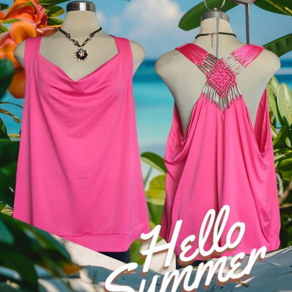 RICKIS Designer Luxury Pink Blouse Side XXL - Picture 9 of 16